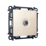 TV розетка оконечной 50-870 MHz 1dB Ambrella Volt ALFA, бежевый глянец