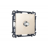 TV розетка SAT 5-2400MHz 3.5dB Ambrella Volt ALFA, бежевый глянец