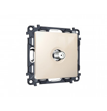 TV розетка SAT 5-2400MHz 3.5dB Ambrella Volt ALFA, бежевый глянец