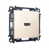 Розетка HDMI 2.0 40V/500mA 2.0GHz 5-18Gbit/s Ambrella Volt ALFA, бежевый глянец
