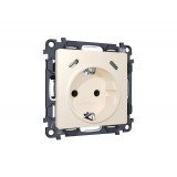 Электрическая розетка 2USB С+C 20W с/з на винтовых зажимах 16A-250V Ambrella Volt ALFA, Бежевый матовый
