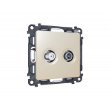 Розетка TV оконечной + SAT 5-862MHz 3.5dB/950-2150MHz 3.5dB Ambrella Volt ALFA, Бежевый матовый