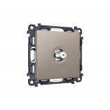 TV розетка SAT 5-2400MHz 3.5dB Ambrella Volt ALFA, Серо-бежевый матовый