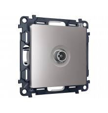 TV розетка оконечной 50-870 MHz 1dB Ambrella Volt ALFA, Сталь матовый