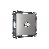 TV розетка SAT 5-2400MHz 3.5dB Ambrella Volt ALFA, Сталь матовый