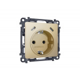 Электрическая розетка 2USB С+C 20W (быстрая зарядка) с/з на винтовых зажимах 16A-250V Ambrella Volt ALFA, Шампань