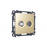 Розетка TV оконечной + SAT 5-862MHz 3.5dB/950-2150MHz 3.5dB Ambrella Volt ALFA, Шампань