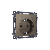 Электрическая розетка 2USB С+C 20W с/з на винтовых зажимах 16A-250V Ambrella Volt ALFA, Темная бронза матовый