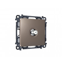 TV розетка SAT 5-2400MHz 3.5dB Ambrella Volt ALFA, Темная бронза матовый