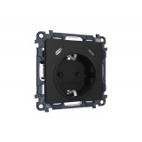 Электрическая розетка 2USB С+C 20W с/з на винтовых зажимах 16A-250V Ambrella Volt ALFA, Черный матовый