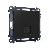 Компьютерная розетка RJ-45(8P8C) CAT6 с шторкой Ambrella Volt ALFA, Черный матовый