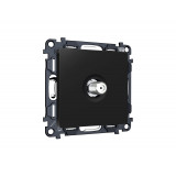 TV розетка SAT 5-2400MHz 3.5dB Ambrella Volt ALFA, Черный матовый