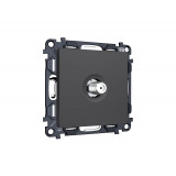 TV розетка SAT 5-2400MHz 3.5dB Ambrella Volt ALFA, Графит Мягкое касание