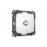TV розетка SAT 5-2400MHz 3.5dB Ambrella Volt OMEGA, Белый глянец