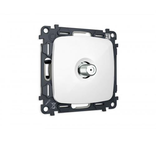 TV розетка SAT 5-2400MHz 3.5dB Ambrella Volt OMEGA, Белый глянец