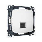 Телефонная розетка RJ-11(4P4C) с шторкой Ambrella Volt OMEGA, Белый матовый