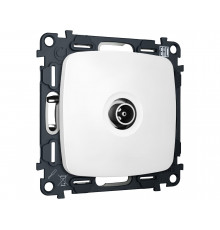 TV розетка оконечной 50-870 MHz 1dB Ambrella Volt OMEGA, Белый матовый