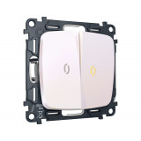 2-кл выключатель с подсветкой 3200K Ambrella Volt OMEGA, Жемчуг
