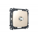 TV розетка SAT 5-2400MHz 3.5dB Ambrella Volt OMEGA, бежевый глянец