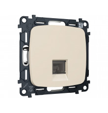 Компьютерная розетка RJ-45(8P8C) CAT6 с шторкой Ambrella Volt OMEGA, Бежевый матовый