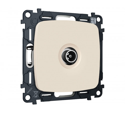 TV розетка оконечной 50-870 MHz 1dB Ambrella Volt OMEGA, Бежевый матовый