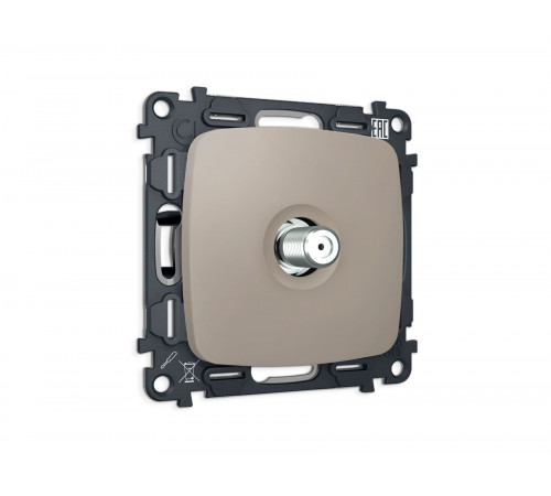 TV розетка SAT 5-2400MHz 3.5dB Ambrella Volt OMEGA, Серо-бежевый матовый