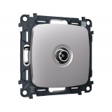 TV розетка оконечной 50-870 MHz 1dB Ambrella Volt OMEGA, Сталь матовый