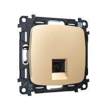 Компьютерная розетка RJ-45(8P8C) CAT6 с шторкой Ambrella Volt OMEGA, Шампань