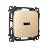 Розетка HDMI 2.0 40V/500mA 2.0GHz 5-18Gbit/s Ambrella Volt OMEGA, Шампань