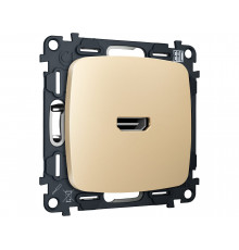 Розетка HDMI 2.0 40V/500mA 2.0GHz 5-18Gbit/s Ambrella Volt OMEGA, Шампань