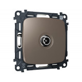 TV розетка проходной 5-1000 MHz 4dB Ambrella Volt OMEGA, Темная бронза матовый
