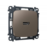Розетка HDMI 2.0 40V/500mA 2.0GHz 5-18Gbit/s Ambrella Volt OMEGA, Темная бронза матовый