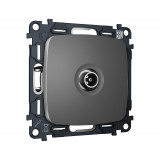 TV розетка оконечной 50-870 MHz 1dB Ambrella Volt OMEGA, Антрацит серый