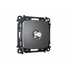 TV розетка SAT 5-2400MHz 3.5dB Ambrella Volt OMEGA, Антрацит серый