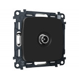 TV розетка оконечной 50-870 MHz 1dB Ambrella Volt OMEGA, Черный матовый