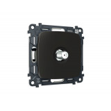 TV розетка SAT 5-2400MHz 3.5dB Ambrella Volt OMEGA, Черный матовый