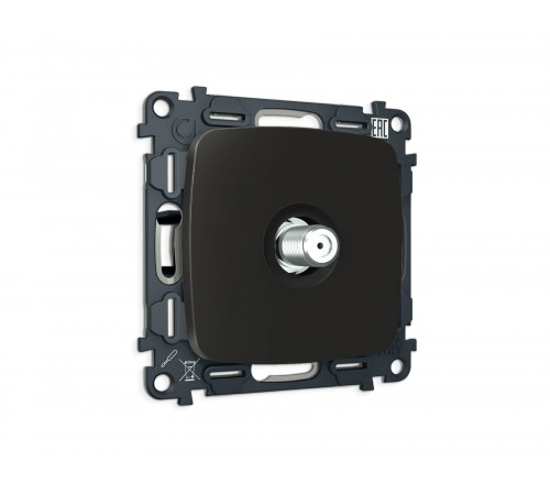 TV розетка SAT 5-2400MHz 3.5dB Ambrella Volt OMEGA, Черный матовый