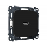 Розетка HDMI 2.0 40V/500mA 2.0GHz 5-18Gbit/s Ambrella Volt OMEGA, Черный матовый