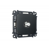 TV розетка SAT 5-2400MHz 3.5dB Ambrella Volt OMEGA, Графит Мягкое касание