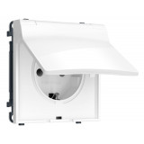 Электрическая розетка 50Hz 2P+E с/з с/ш и крышкой IP44 16A-250V Ambrella Volt SIGMA, Белый глянец