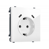 Электрическая розетка 2USB С+C 20W (быст. зар.) с/з с/ш 16A-250V Ambrella Volt SIGMA, Белый глянец