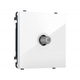 TV розетка SAT 5-2400MHz 3.5dB Ambrella Volt SIGMA, Белый глянец