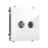 Розетка TV оконечной + SAT 5-862MHz 3.5dB/950-2150MHz 3.8dB Ambrella Volt SIGMA, Белый глянец