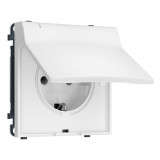 Электрическая розетка 50Hz 2P+E с/з с/ш и крышкой IP44 16A-250V Ambrella Volt SIGMA, Белый матовый