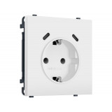 Электрическая розетка 2USB С+C 20W (быст. зар.) с/з с/ш 16A-250V Ambrella Volt SIGMA, Белый матовый