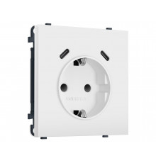 Электрическая розетка 2USB С+C 20W (быст. зар.) с/з с/ш 16A-250V Ambrella Volt SIGMA, Белый матовый