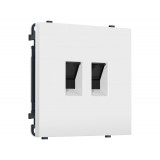 Компьютерная двойная розетка RJ-45 (8P8C) CAT6 с/ш Ambrella Volt SIGMA, Белый матовый