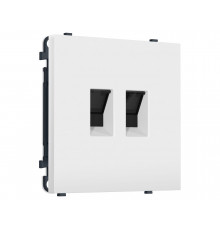 Компьютерная двойная розетка RJ-45 (8P8C) CAT6 с/ш Ambrella Volt SIGMA, Белый матовый
