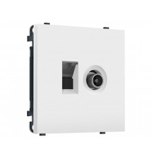 Розетка компьютерная + TV оконечной RJ-45 (8P8C) CAT6/50-870MHz 1dB с/ш Ambrella Volt SIGMA, Белый матовый