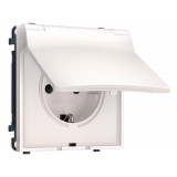 Электрическая розетка 50Hz 2P+E с/з с/ш и крышкой IP44 16A-250V Ambrella Volt SIGMA, Жемчуг